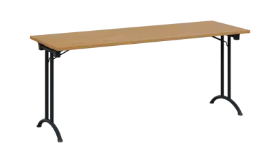 SLA 180 lak skládací jednací stůl 1800x600, deska 25 mm, podnož černý lak, deska buk royal